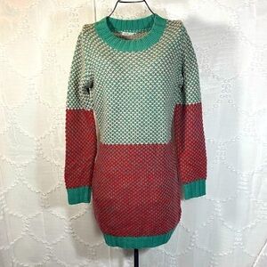 Lavand knit red and green sweater dress size M